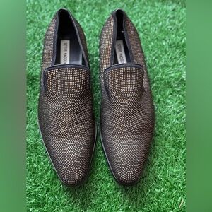 Steve Madden Gold and Brown Men's Slip-On Loafers Size 8‎
